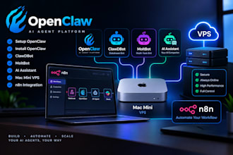 setup openclaw install open claw clawdbot moltbot ai assistant mac mini vps n8n