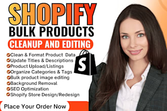 do shopify bulk product listing cleanup editing titles descriptions CSV import
