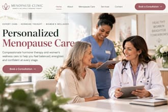 design wix menopause clinic website menopause therapy womens wellness website