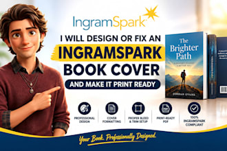 design or fix an ingramspark book cover and make it print ready