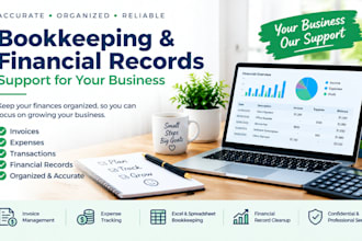 organize bookkeeping invoices, expenses, and financial records for your business