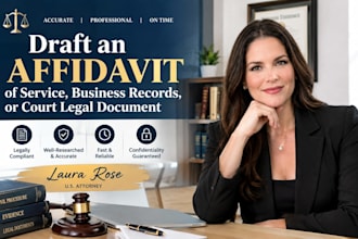 draft an affidavit of service, business records, or court legal document