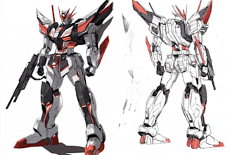 make gundam character illustration