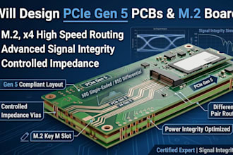 design pcie gen 5 pcb, m2, high speed routing, signal integrity, impedance pcb