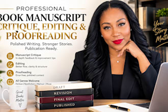 professionally critique, edit, and proofread book manuscript critique editing