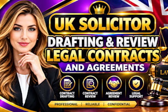 draft and review UK legal contracts, court letter, and agreements as a solicitor