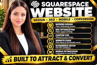 create a professional squarespace website with SEO and mobile optimization