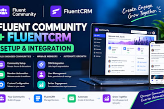 set up fluent community and fluentcrm for your online community