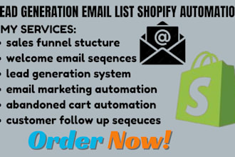 build lead generation system email lists sales funnel shopify automations