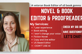 proofread and do light or deep copy, line editing on fantasy, romance novel