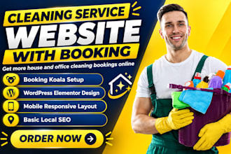 build cleaning service website with booking koala