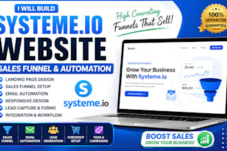 build systeme io website landing page sales funnel automation systeme io expert