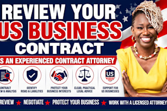 review your US business contract as an experienced contract attorney