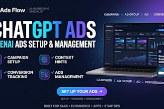 set up, fix, manage chatgpt ads campaign, openai ads and conversion API tracking