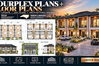 fourplex plans floor plans multifamily drawings texas north carolina