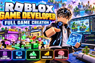 create your roblox full game as a roblox developer, roblox game, brainrot