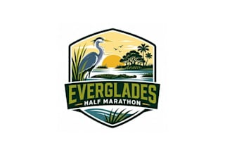 design a professional everglades half marathon running event logo