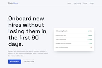 design a modern saas landing page or startup website