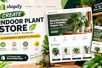 create shopify indoor plant store houseplant nursey ecommerce website design