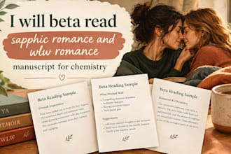 beta read sapphic romance and wlw romance manuscript for chemistry