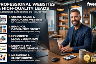 salon website beard care beard oi helicopter leads generation shopify wix
