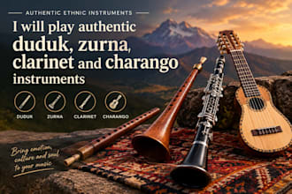 play authentic duduk, zurna, clarinet and charango instruments
