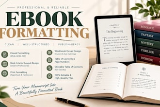 book interior layout design, ebook formatting, formatting, workbook cover design