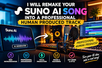 remake your suno ai song into a professional human produced tracksom