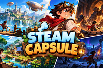 design steam capsule artwork, steam page cover art steam store page key art