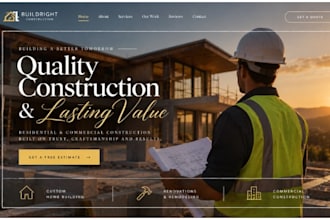 design squarespace construction website contractor builder remodeling website