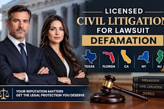 licensed texas florida ca ny nj civil litigation for lawsuit lawyer defamation
