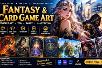 concept art,card game art fantasy illustration,character art,cover art,tcg,tarot