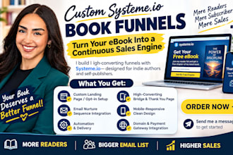 build a system io author funnel, ebook sales pipeline, and book funnel