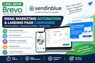setup brevo email marketing automation and sendinblue landing page campaigns