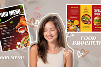 providing food menu and food brochure designs
