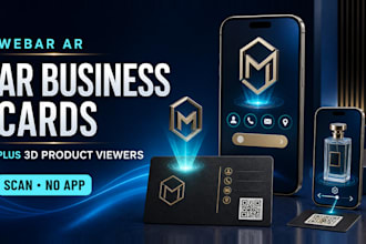 develop webar ar business card and 3d product viewer with qr code and 8th wall