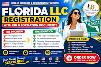 register your florida llc with ein and formation docs for nonresident US owners