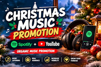 promote your christmas music on spotify and youtube with organic music promotion