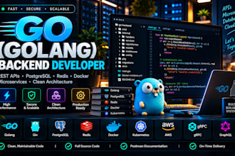 develop a fast go golang rest API, microservice, or backend