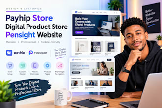 design payhip store digital product store pensight website