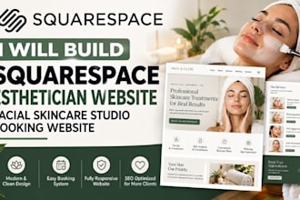 build squarespace esthetician website facial skincare studio booking website