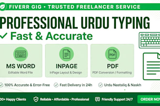 do professional urdu typing work