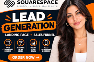 build a squarespace lead generation site, sales funnel or landing page