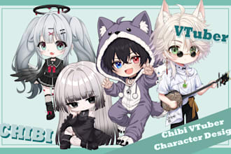 draw a cute chibi vtuber character for your stream
