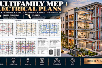 multifamily mep electrical plans apartment drawings north carolina florida