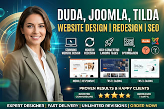 design duda website builder landing page redesign SEO joomla tilda website
