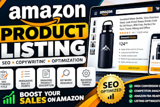 create amazon product listing, SEO description and listing optimization