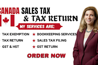 do canada sales tax filing, tax return, tax exemption, hst, gst, bookkeeping