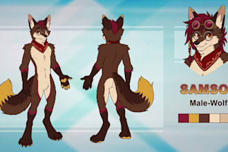 create furry reference sheet fursona ref sheet and furry character design