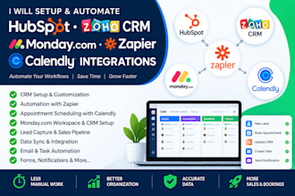 automate hubspot zoho CRM monday zapier calendly integrations